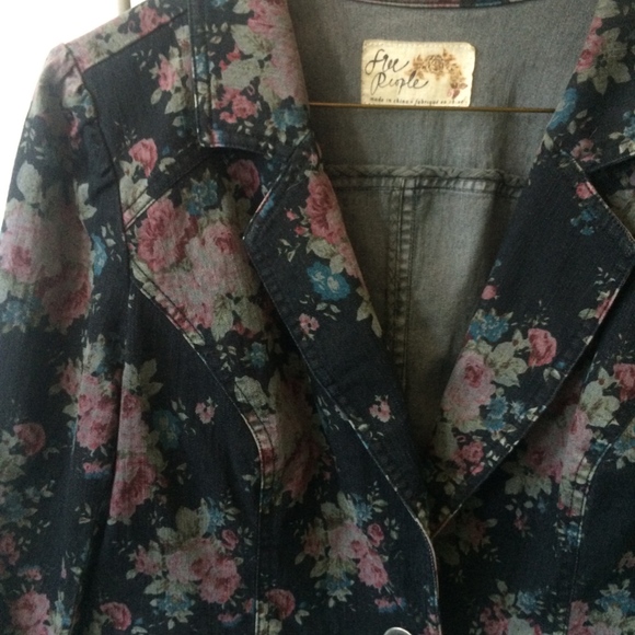 Free People Floral Denim Jacket - Picture 2 of 8